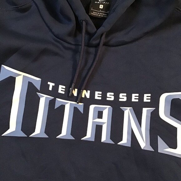 Tennessee Titans Hoodie Men's Small Navy Blue Pullover Nike Dri Fit - Picture 2 of 4